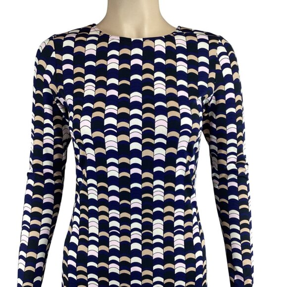 JB By Julie Brown NYC Dress Size P XS Xsmall Long Sleeve Geometric Print Stretch - Picture 4 of 8